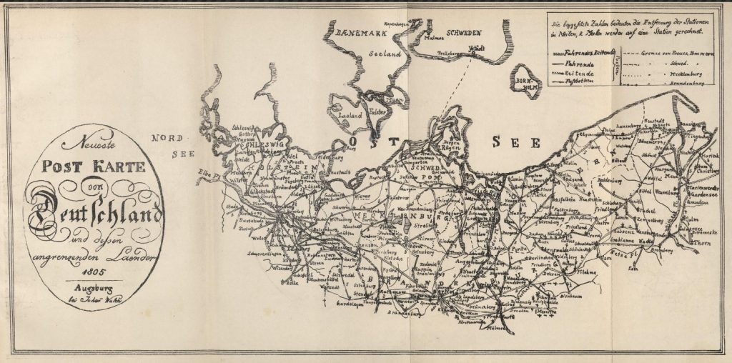 Karte der Postwege 1805